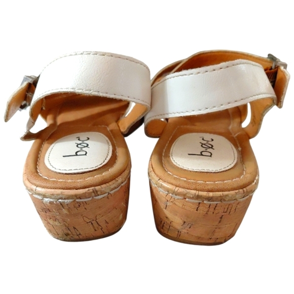 Born Schirra White Leather Comfort Sandal White Open Toe Wedge Size 9 M - Picture 7 of 11